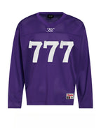 777 Mesh Hollow V-Neck Long Sleeve Top