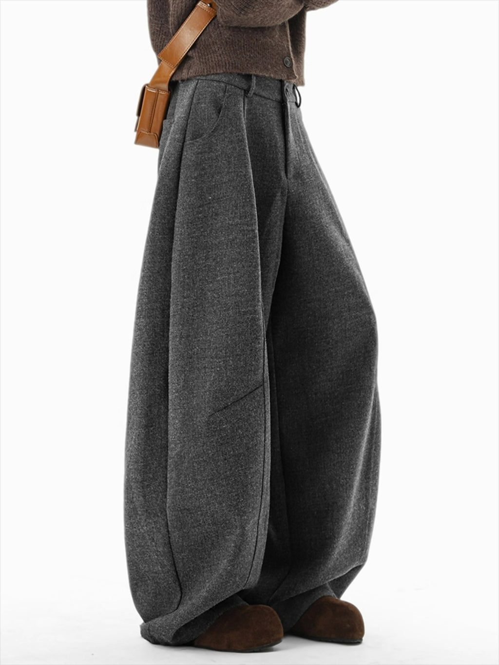 Woolen Scimitar Trousers Wide-leg Casual Loose Pants