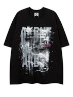 Letter Graffiti Loose Short Sleeve T-Shirt