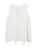 Hiphop Ripped Fringed Sleeveless T-shirt Vest