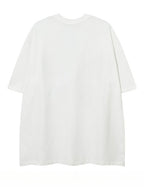 Hiphop Necklace with Butterfly Print Loose Short-sleeved T-shirt