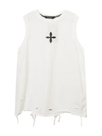 Hiphop Ripped Fringed Sleeveless T-shirt Vest