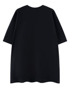 Gesture Print Cotton Short-sleeved Oversize Top