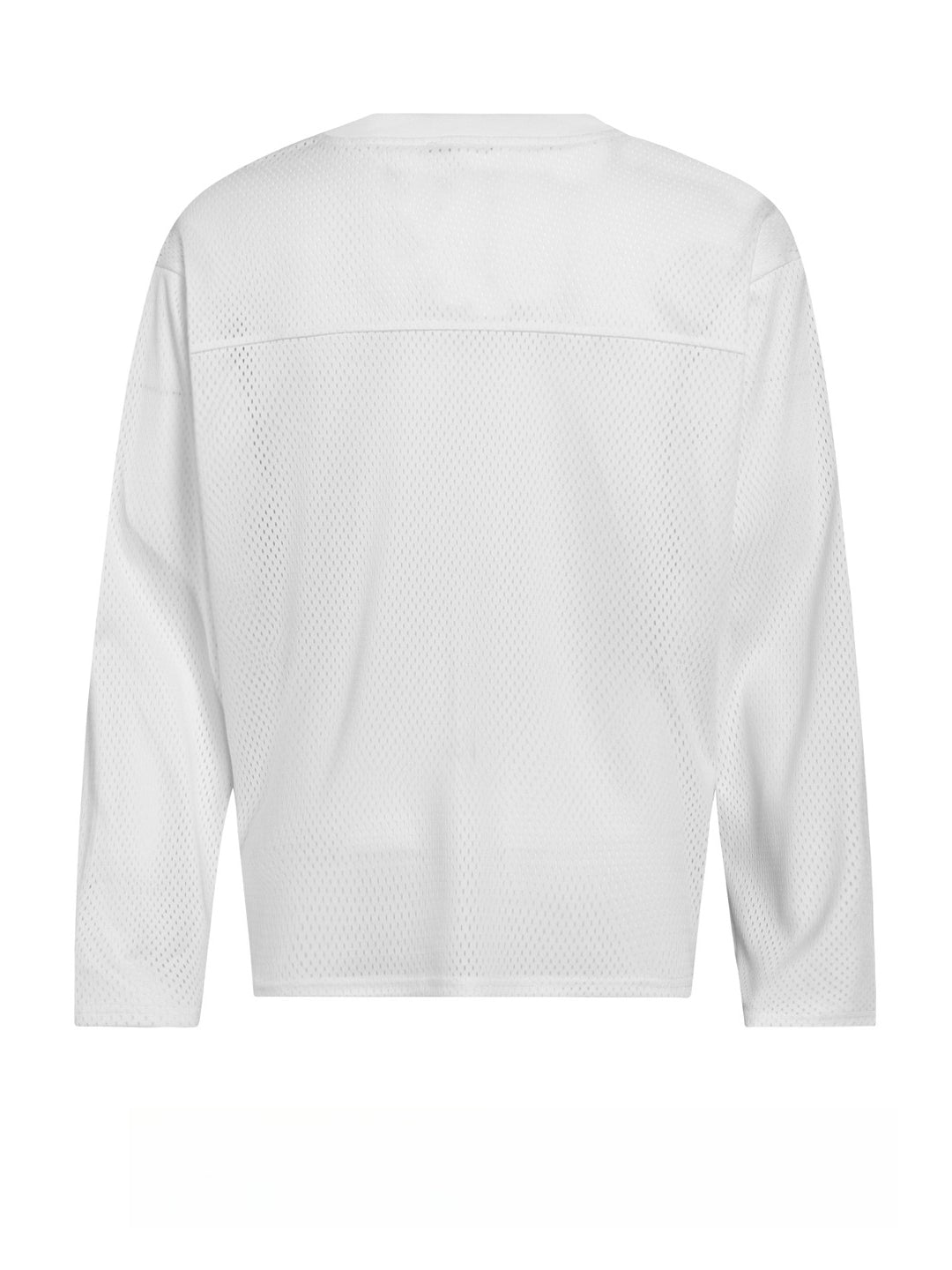 777 Mesh Hollow V-Neck Long Sleeve Top
