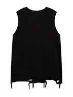 Hiphop Ripped Fringed Sleeveless T-shirt Vest