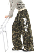 Letter Print Camouflage Sweatpants