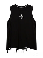 Hiphop Ripped Fringed Sleeveless T-shirt Vest