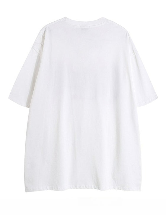 Cotton Letter Print Loose Short-sleeved T-shirt