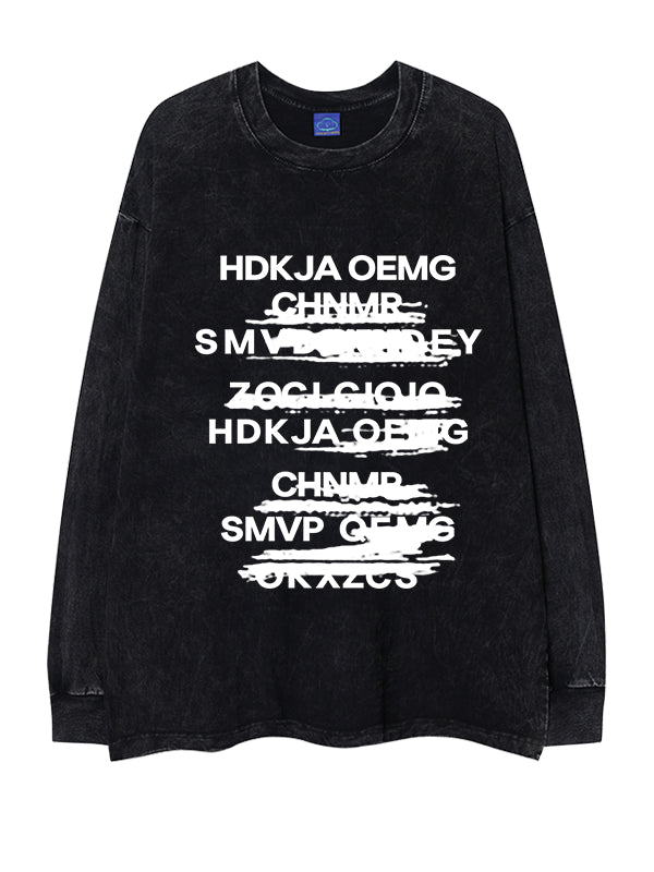 Letter Vintage Long Sleeve Oversize Hip Hop T-Shirt
