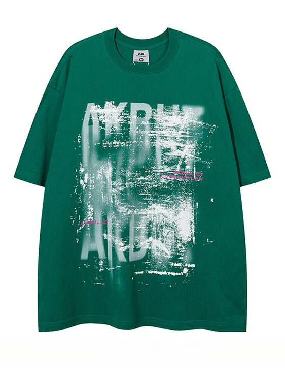 Letter Graffiti Loose Short Sleeve T-Shirt