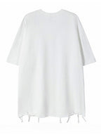 Hip Hop Rock Ripped Short Sleeve Top