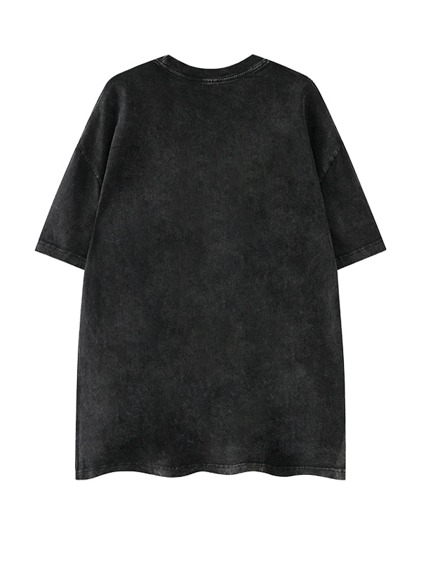 Figure Vintage Print Short Sleeve Oversized Top