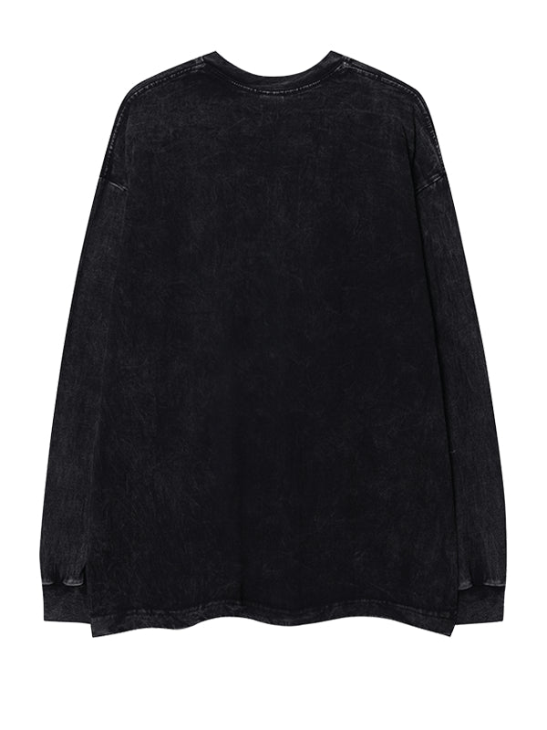 Letter Vintage Long Sleeve Oversize Hip Hop T-Shirt