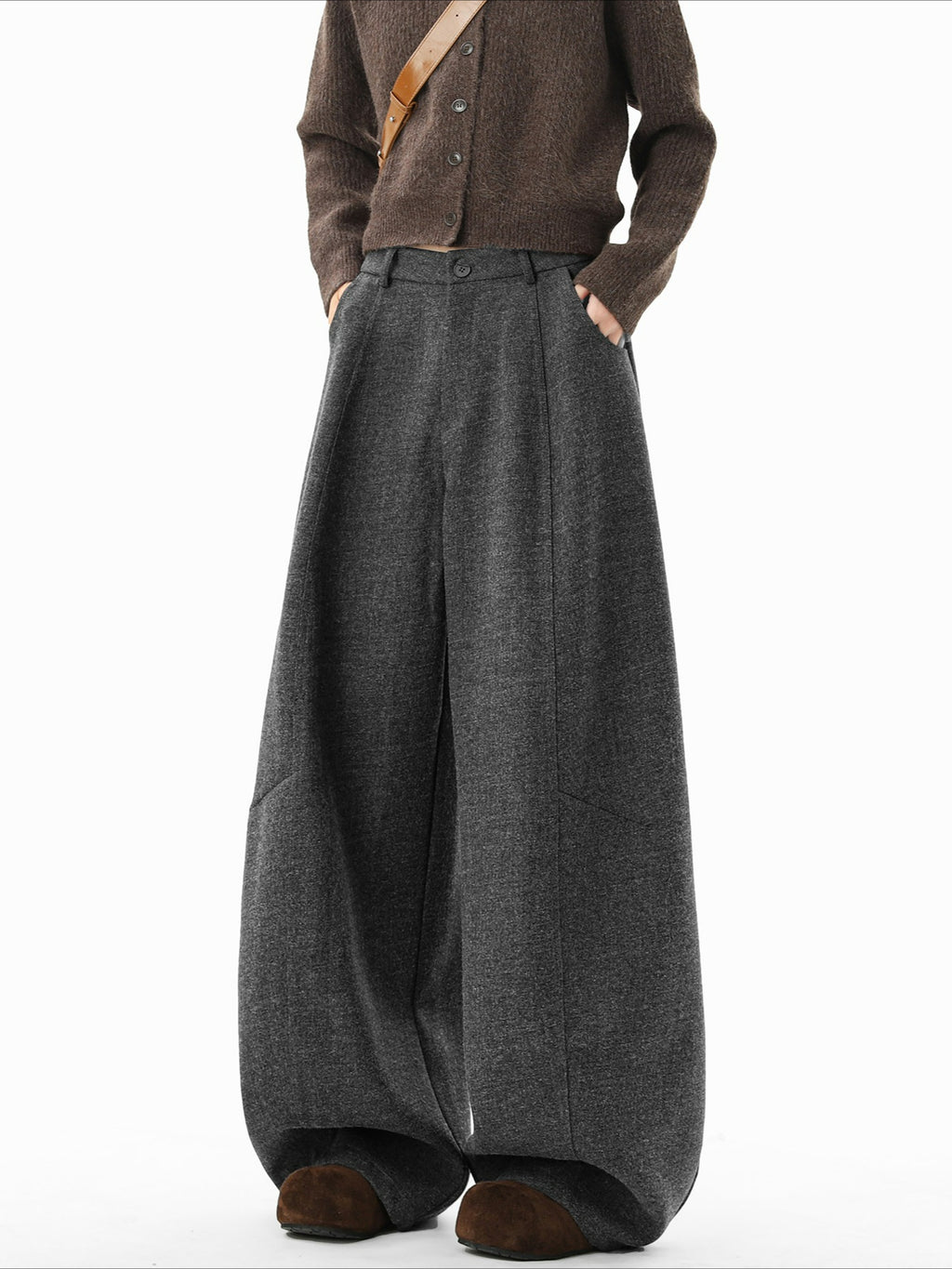 Woolen Scimitar Trousers Wide-leg Casual Loose Pants