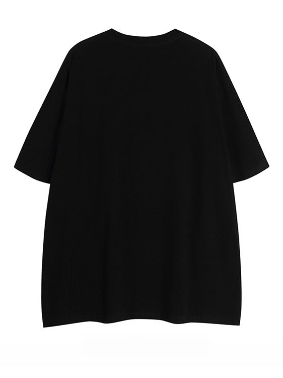 Cotton Letter Print Loose Short-sleeved T-shirt