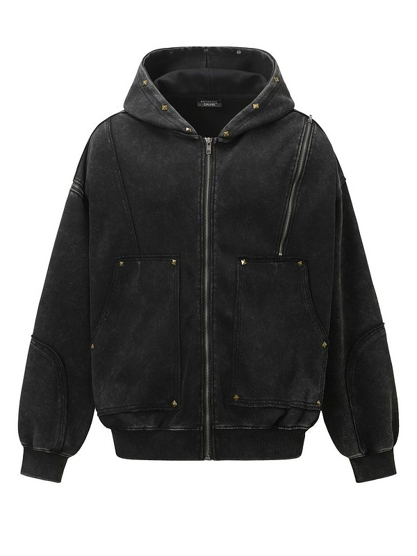 Rivet Zip Cardigan Hoodies