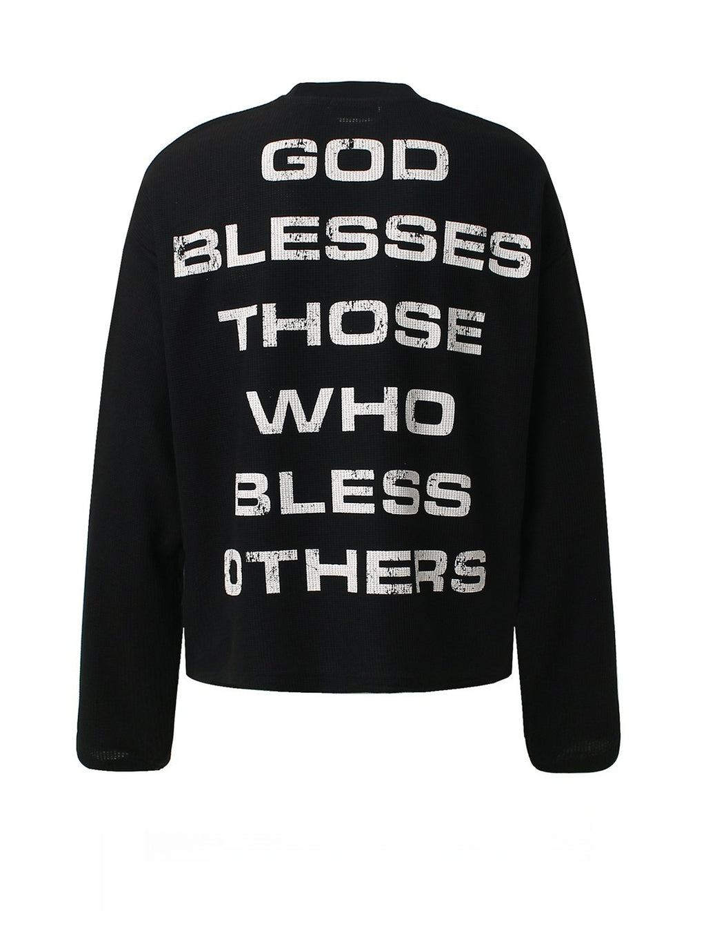 Cross Letter Graffiti Print Loose Long Sleeve T-Shirt