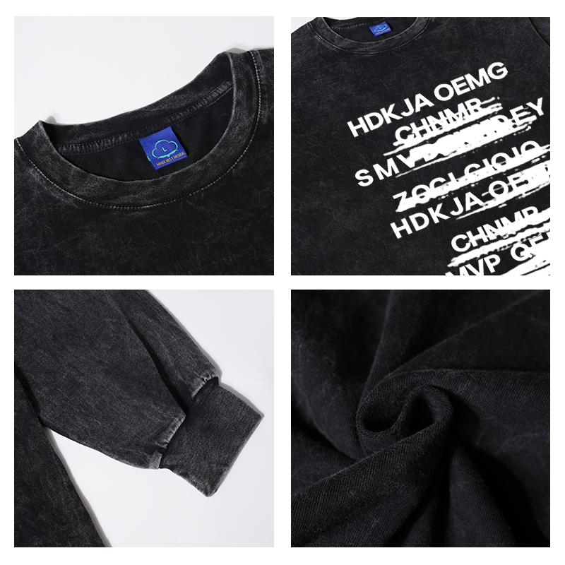 Letter Vintage Long Sleeve Oversize Hip Hop T-Shirt