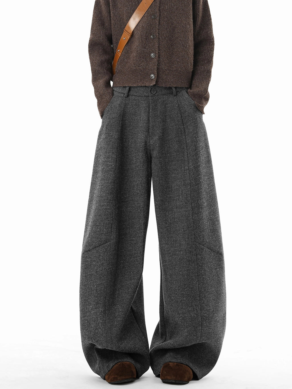 Woolen Scimitar Trousers Wide-leg Casual Loose Pants