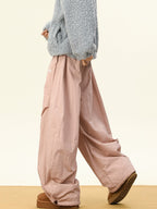 Thickened Loose Wide Leg Pleated Scimitar Pants