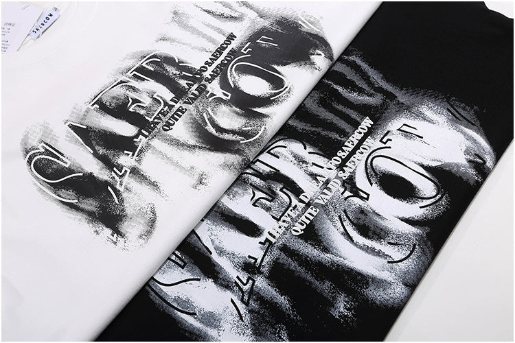 Cotton Letter Print Loose Short-sleeved T-shirt