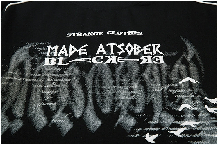 Gothic Letter Chain Long Sleeve T-Shirt