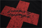 Cross Letter Graffiti Print Loose Long Sleeve T-Shirt