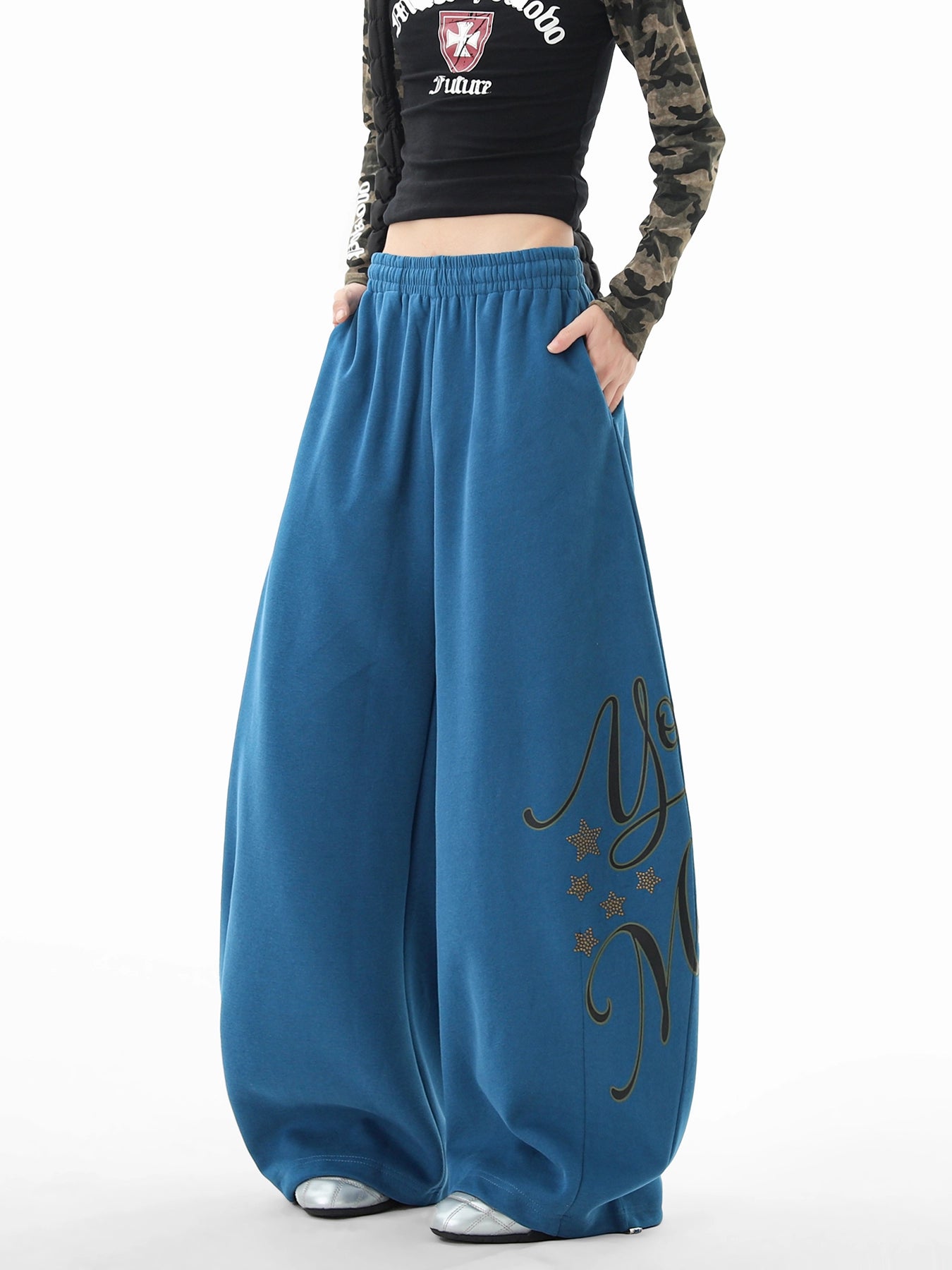 Slack Letter Print Sweatpants