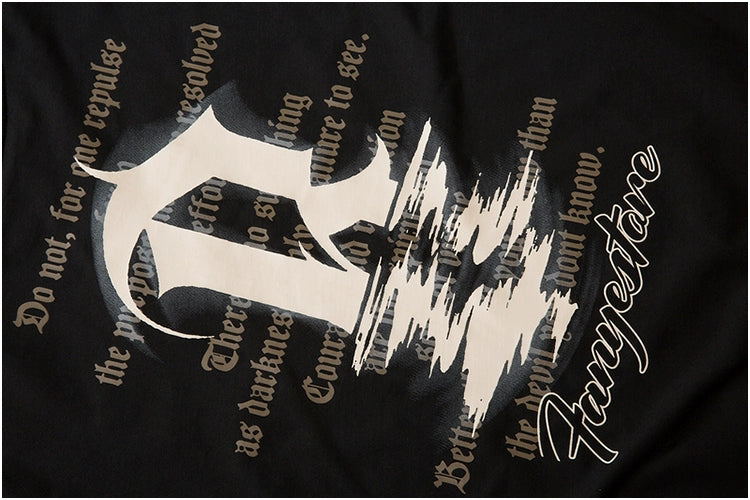 Vintage Letter Print Short Sleeve T-shirt