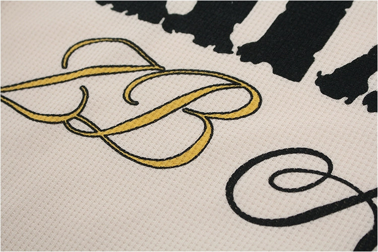 Letter Print Vintage Long-sleeved T-shirt