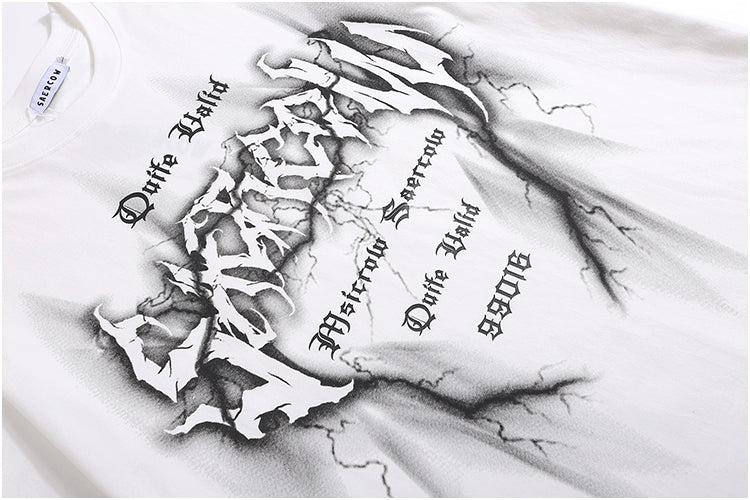 Graffiti Letter Loose Short Sleeve T-Shirt