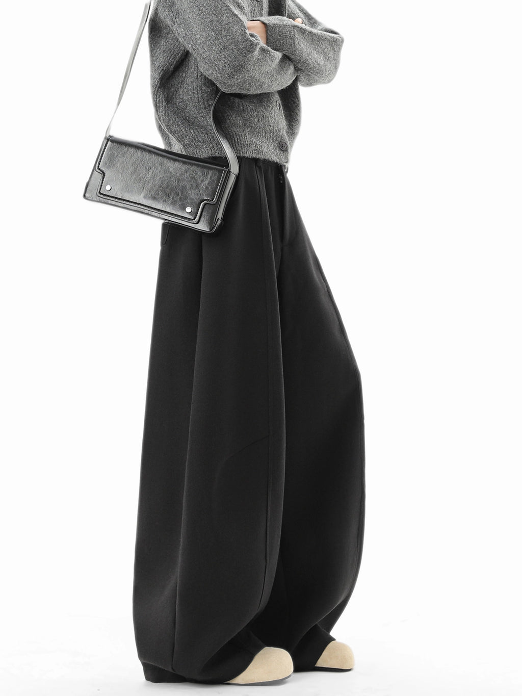 Woolen Scimitar Trousers Wide-leg Casual Loose Pants