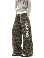 Letter Print Camouflage Sweatpants