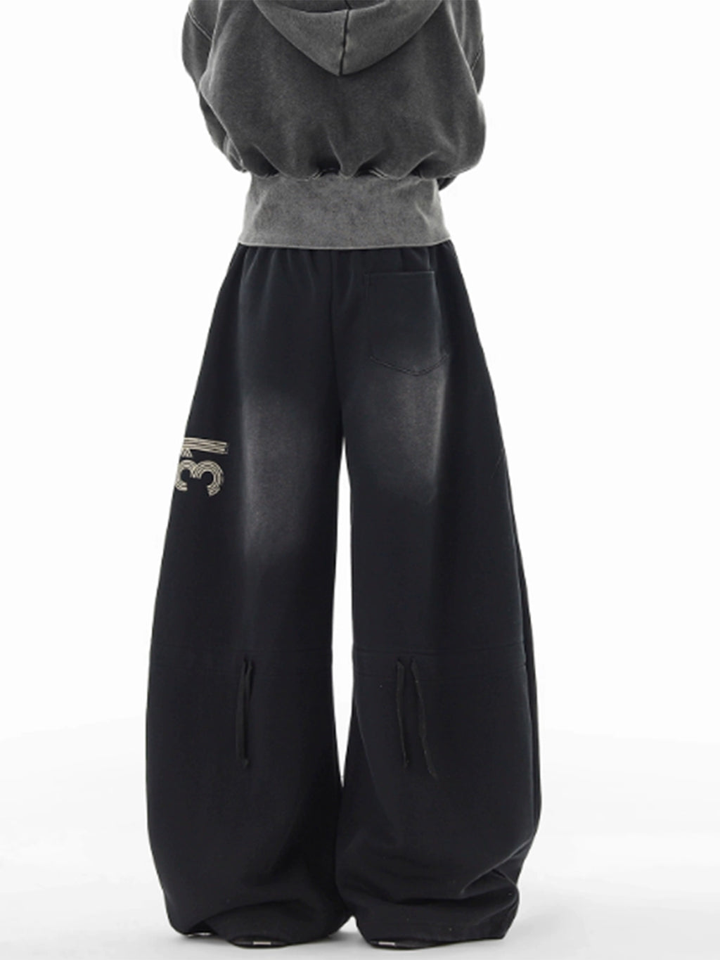 Black Scimitar Vintage Loose Casual Wide Leg Sweatpants