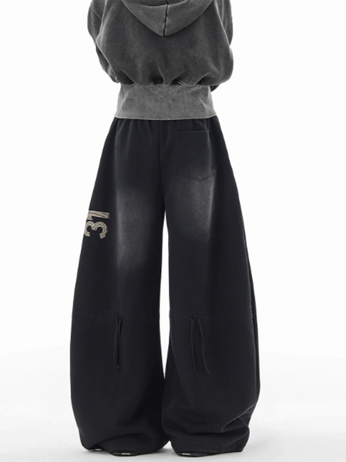 Black Scimitar Vintage Loose Casual Wide Leg Sweatpants