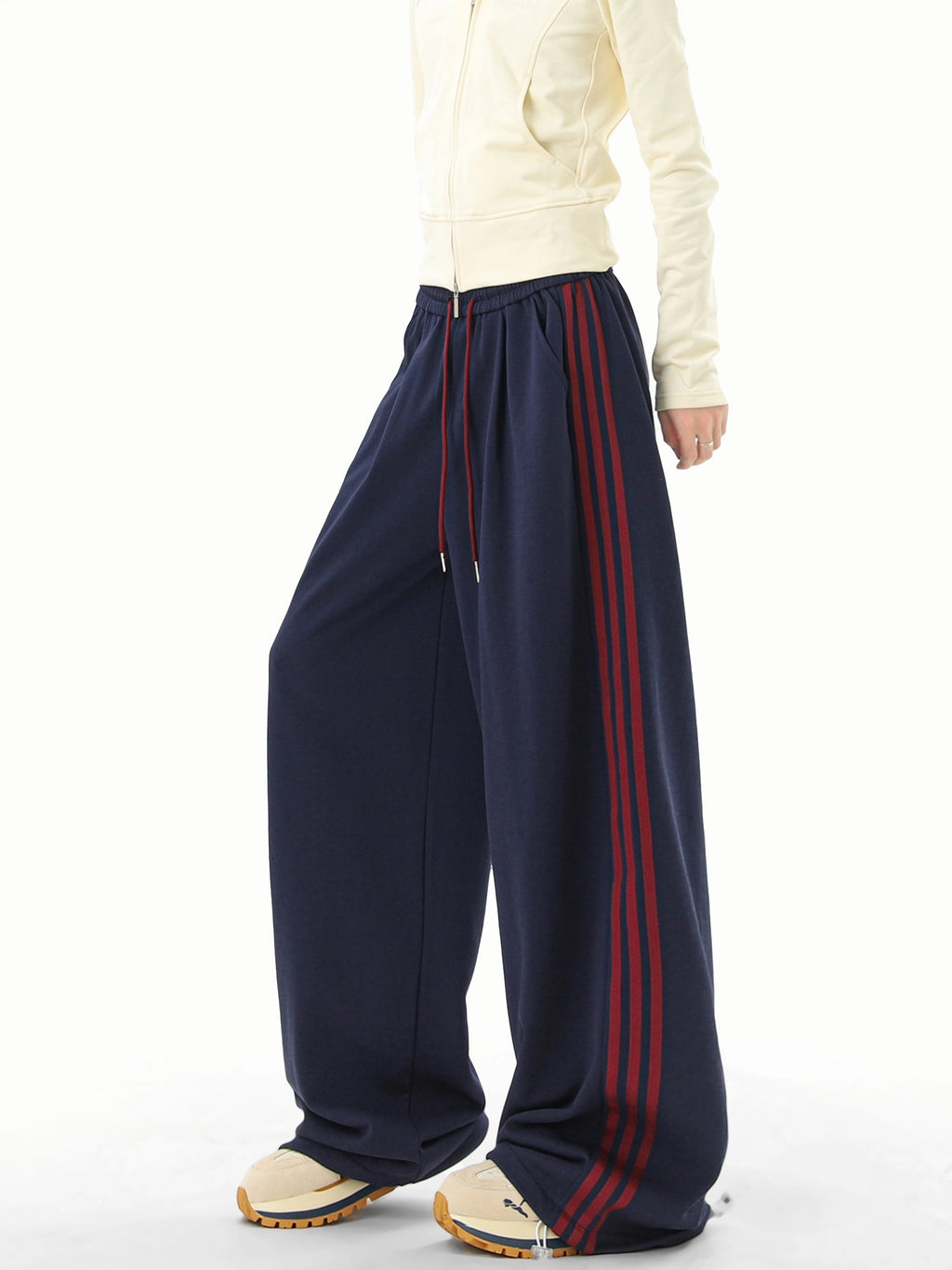 Vintage Contrasting Striped Sweatpants