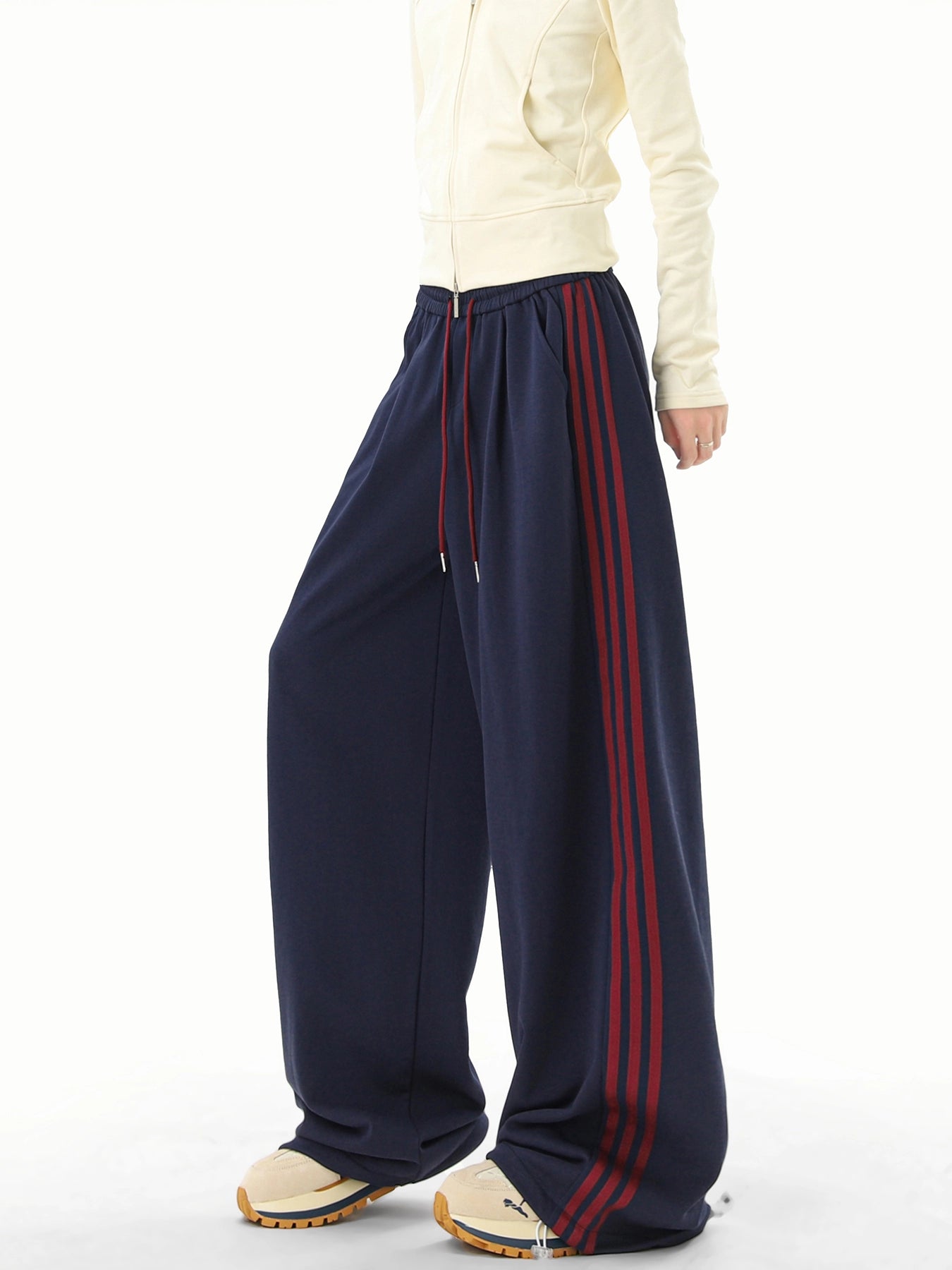 Vintage Contrasting Striped Sweatpants