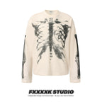 Skull Print Long-sleeved T-shirt