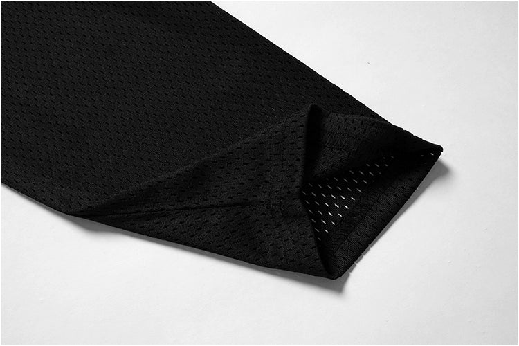 777 Mesh Hollow V-Neck Long Sleeve Top