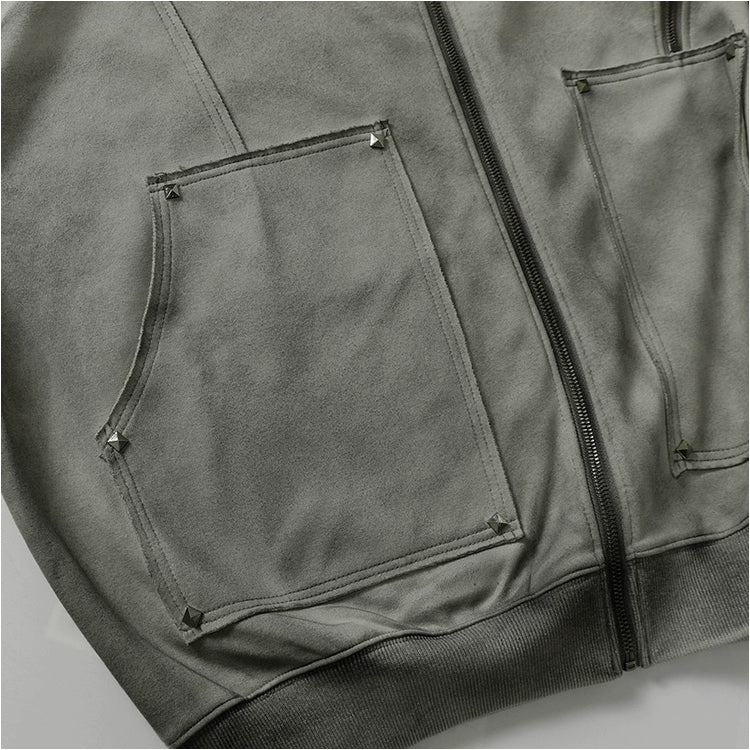 Rivet Zip Cardigan Hoodies