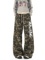 Letter Print Camouflage Sweatpants