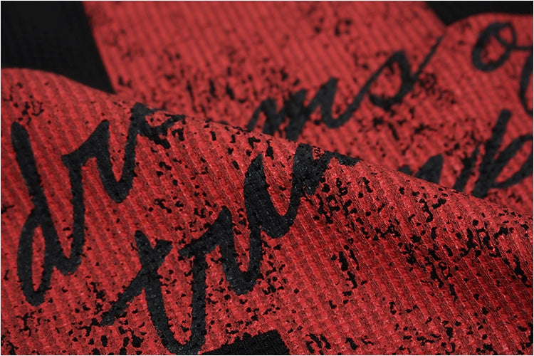 Cross Letter Graffiti Print Loose Long Sleeve T-Shirt