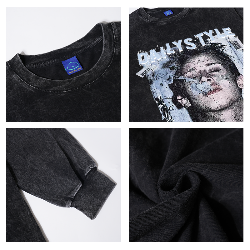 Long Sleeve Vintage Oversize Loose T-Shirt