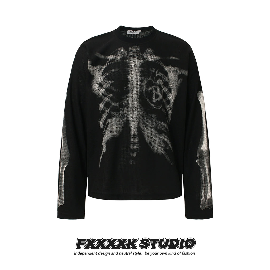 Skull Print Long-sleeved T-shirt