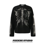 Skull Print Long-sleeved T-shirt