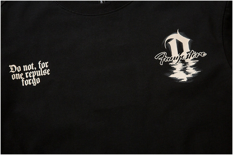 Vintage Letter Print Short Sleeve T-shirt