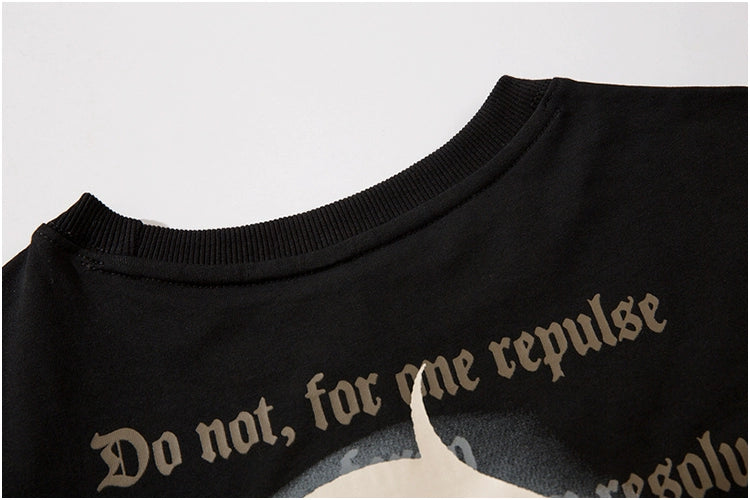 Vintage Letter Print Short Sleeve T-shirt