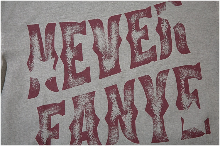 Vintage Letter Print Loose Short Sleeve T-Shirt