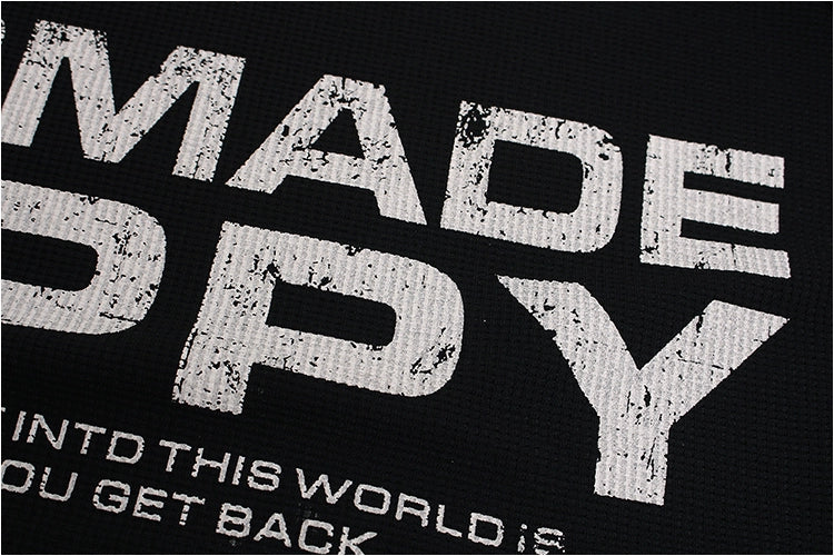 Cross Letter Graffiti Print Loose Long Sleeve T-Shirt