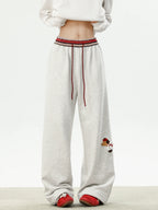Dachshund Sweatpants Splicing Loose Wide-leg Trousers